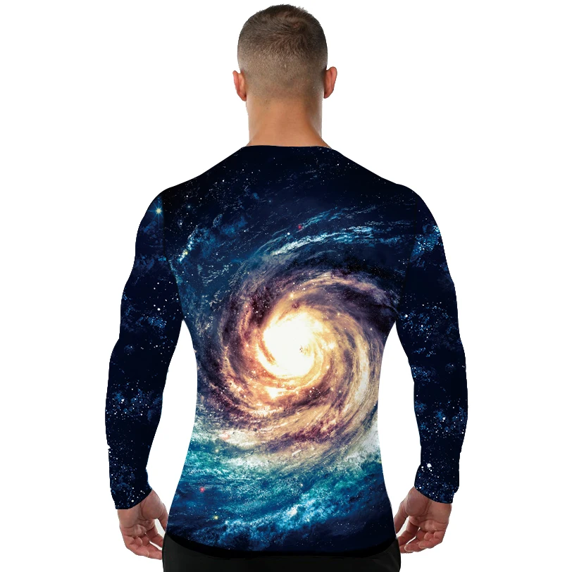 Galaxy Shirt Space T Men Long Sleeve 3d T-shirts Print Nebula T-shirt Fashion Brand Clothing Summer Tops Tees Cool Sim | Мужская одежда