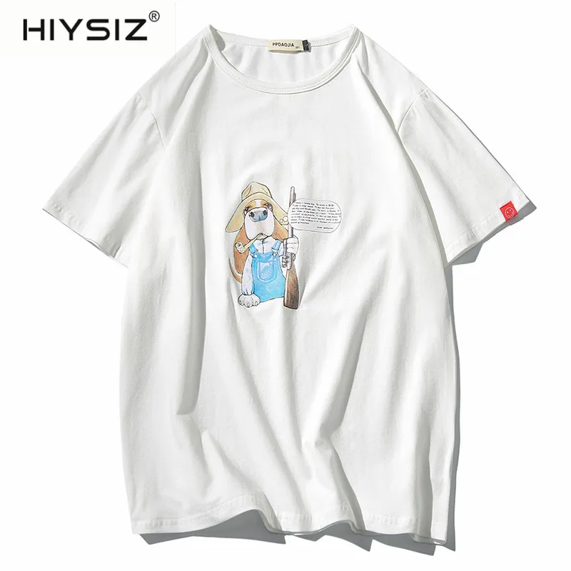 HIYSIZ 2019 Повседневная хлопковая Футболка уличная Harajuku футболка мужская летняя хип