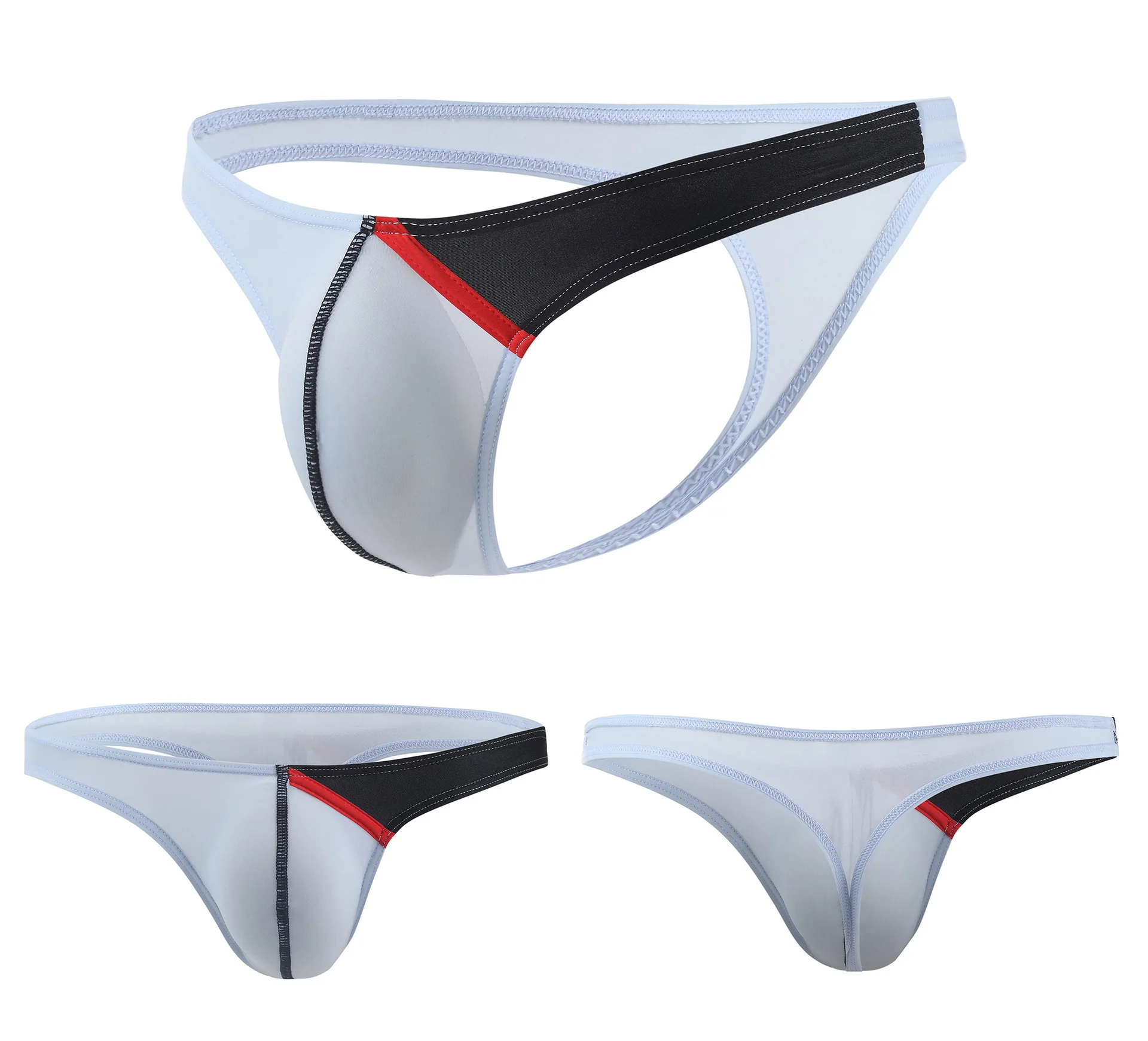 2019 Sexy Thongs Underwear For Men G-string Ultr-thin Ice Silk Low Waist Panties Man U Convex Pouch Underpants M-XXL jockstrap |