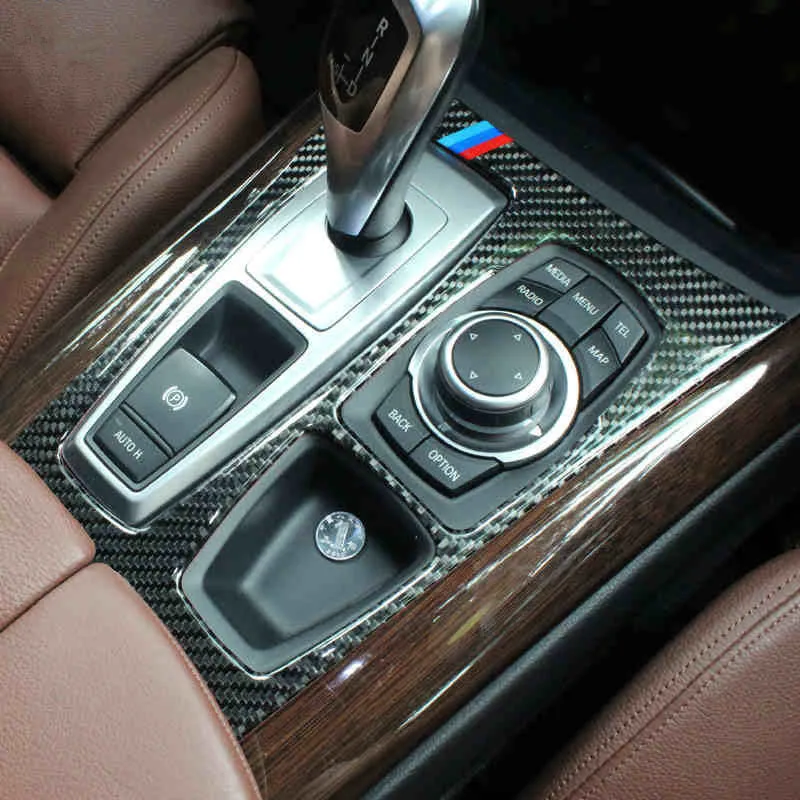 Наклейка на панель переключения передач из углеродного волокна для BMW e70 e71 X5 X6