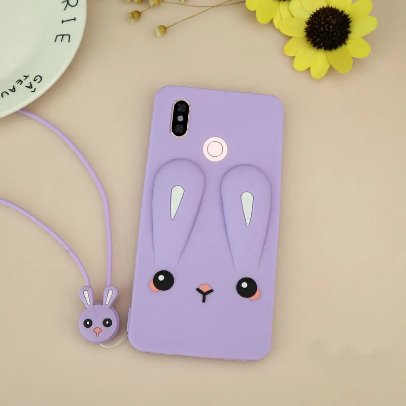 Очаровательный чехол для Xiaomi Redmi Note 5 Plus 3s 3 5A 4A 4X 6A с милым тисненым Кроликом, задняя крышка с силиконовым ремешком, чехол для телефона Fundas