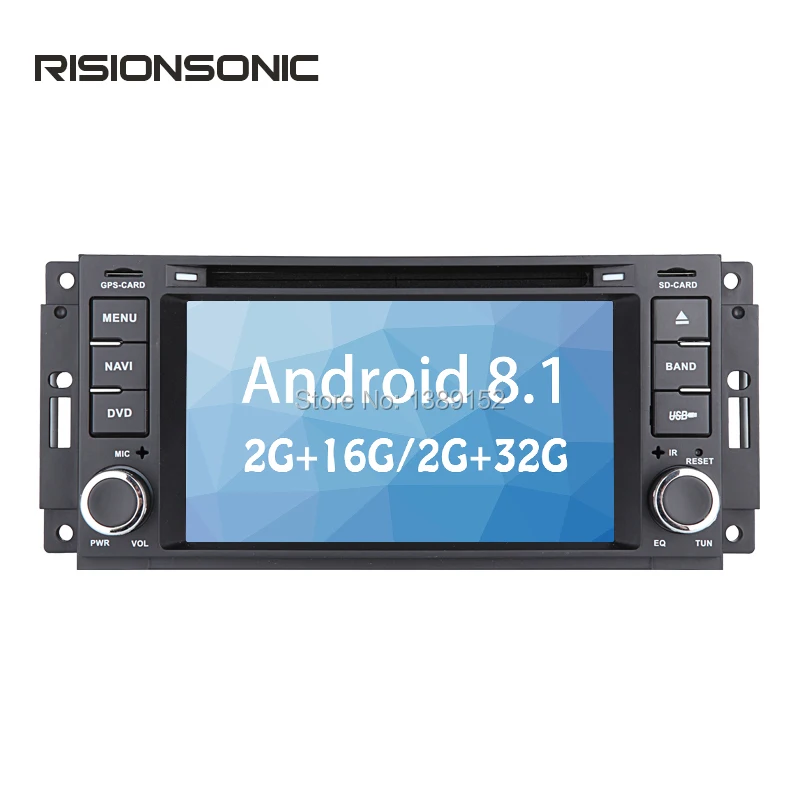 RisionSonic Android 8 1 автомобильный dvd плеер для Jeep Dodge Chrysler gps навигация с Радио RDS wifi Bluetooth