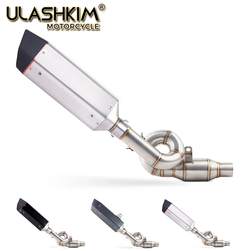 

Motorcycle Full System Exhaust Muffler Escape Middle Link Contact Pipe Slip On For Kawasaki Z800 2012-2016