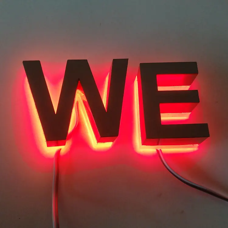 

Outdoor 3D LED Signs Backlit Brushed Stainless Steel Letters