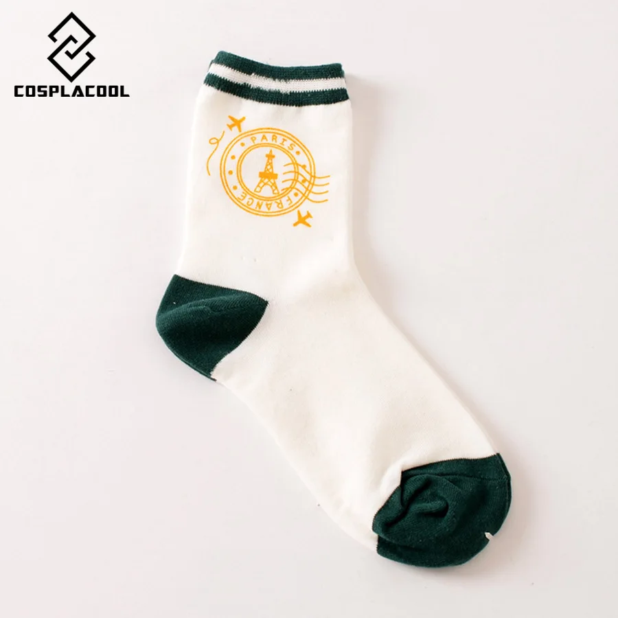 [Cospacool] Корейская Креативная печать на заказ Sokken модные хлопковые носки harajuku мультфильм носки милые забавные calcetines mujer - Цвет: 3