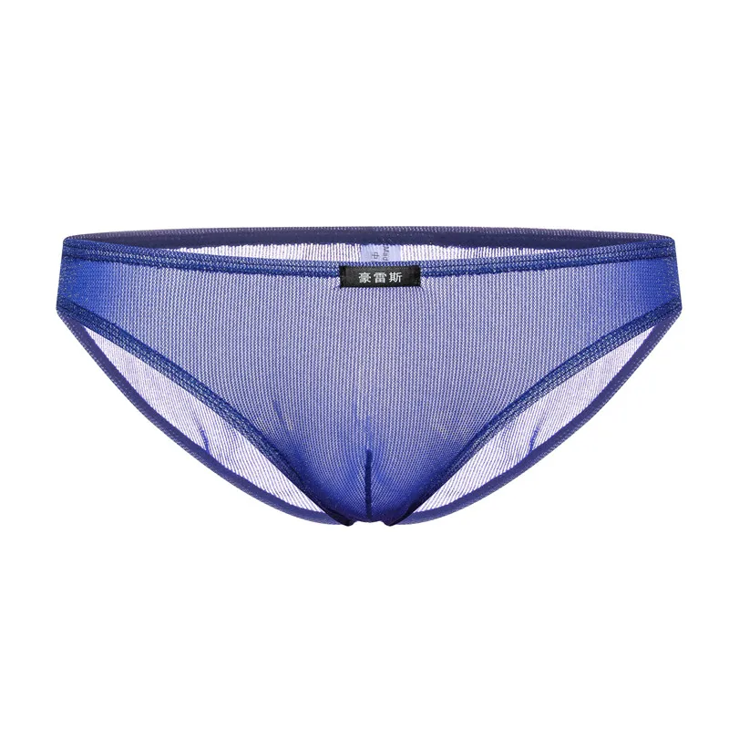6PCS Sexy Briefs Men Underwear Bright Color Mesh Brief Transparent Men's Sexy U Convex Lingerie Underwear Gay Gauze Cueca Briefs