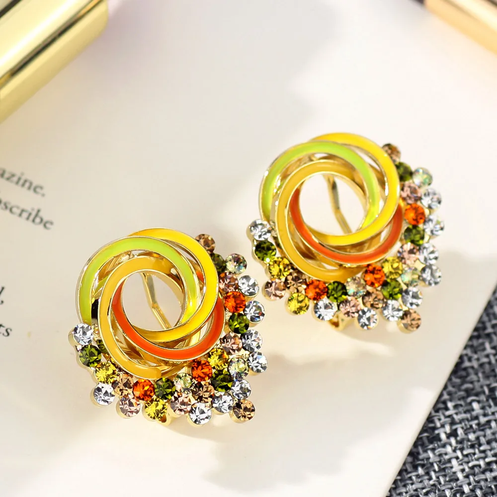 Neoglory разноцветные очаровательные серьги-гвоздики со стразами для женщин и