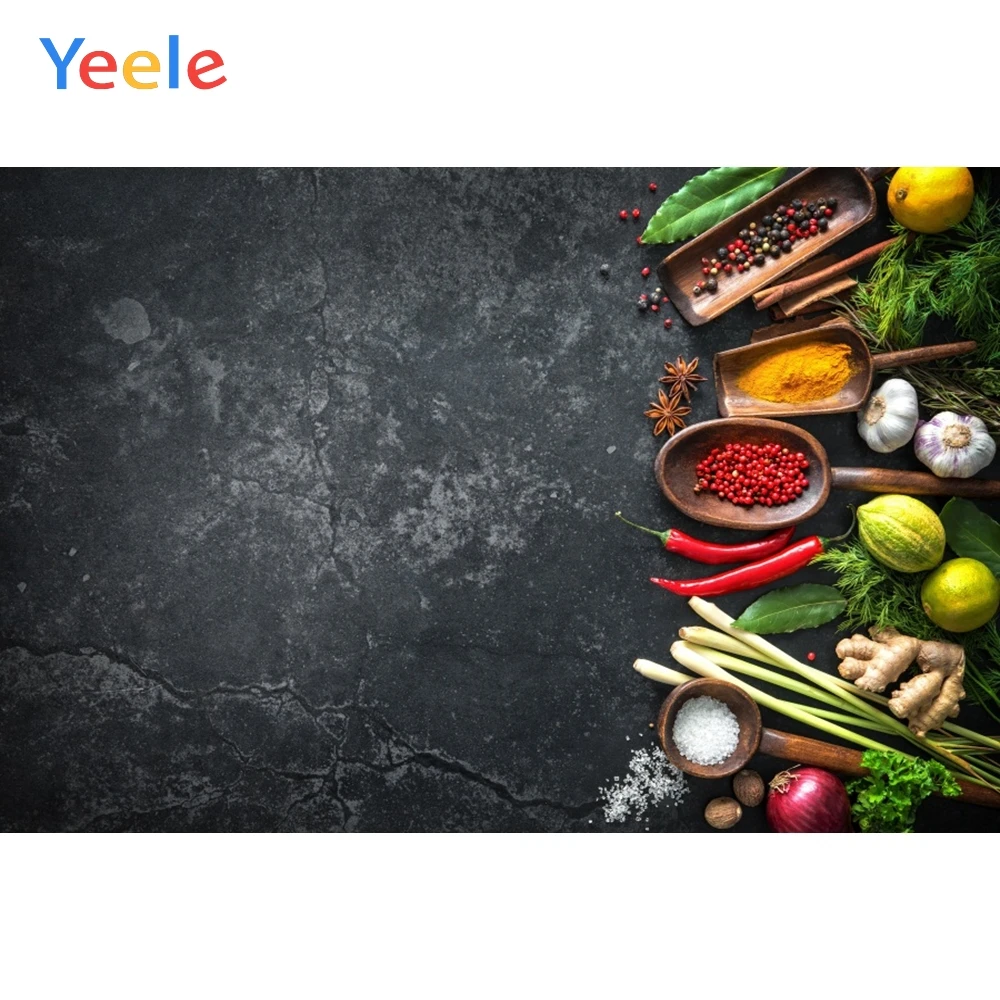 Yeele темные цементные стены овощи фрукты приправа еда кухня фотографии фоны для фотографий фоны для фотостудии