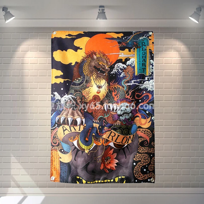 

Японский укиё-э постер-занавеска «RLONART», баннеры, украшение для стен в японском ресторане, спальне, Висячие декоративные водонепроницаемые ...