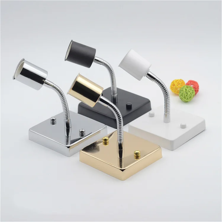 

Modern Lamp Base E27 Bulb Holder Flexible Pipe Ceiling/Wall Mounted Square Lamp Socket E27 Screws AC100-240V Lamp Holder