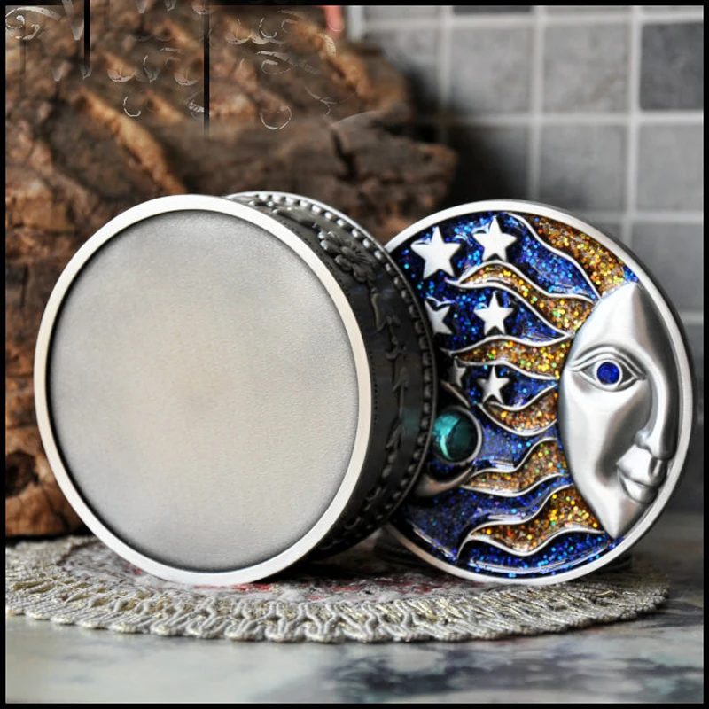 Винтажная антикварная шкатулка для украшений Bahamut Treasure Box Небесно Голубой Sun Moon &
