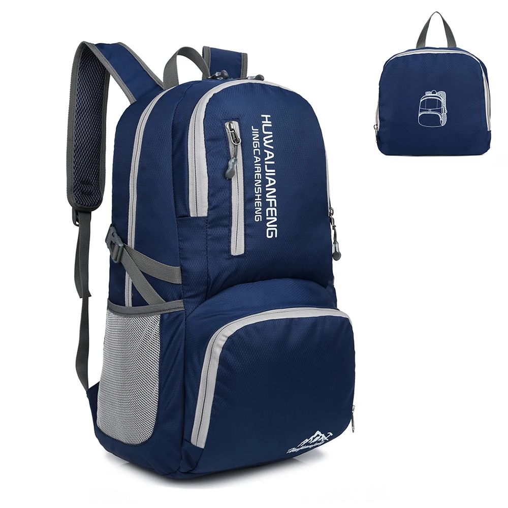 Dark blue 30L Складная уличная Сумка легкий удобный рюкзак непромокаемый рюкзак для спорта на открытом воздухе Кемпинг Туризм Велоспорт путешествия рюкзак - Цвет: Dark blue