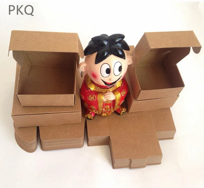 100 шт дешевый крафт подарочная упаковка картонная бумажная коробка маленький