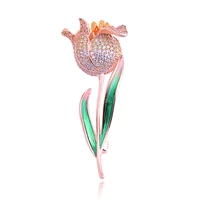 exquisite high quality color flowers brooch pin unisex copper zircon brooch wedding party dress jewelry accessories