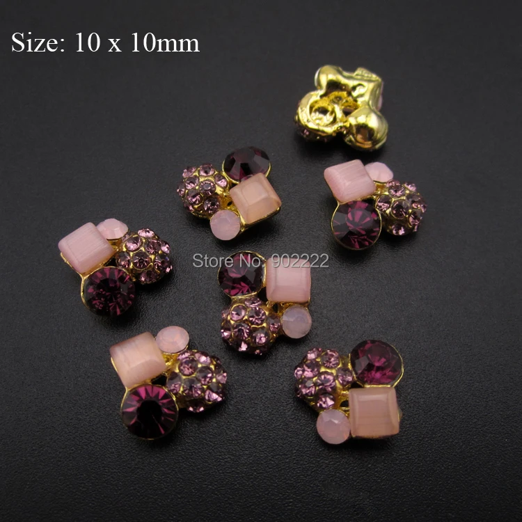 10 шт Стразы украшения для ногтей Золотой Металл 3d талисманы маникюрный салон