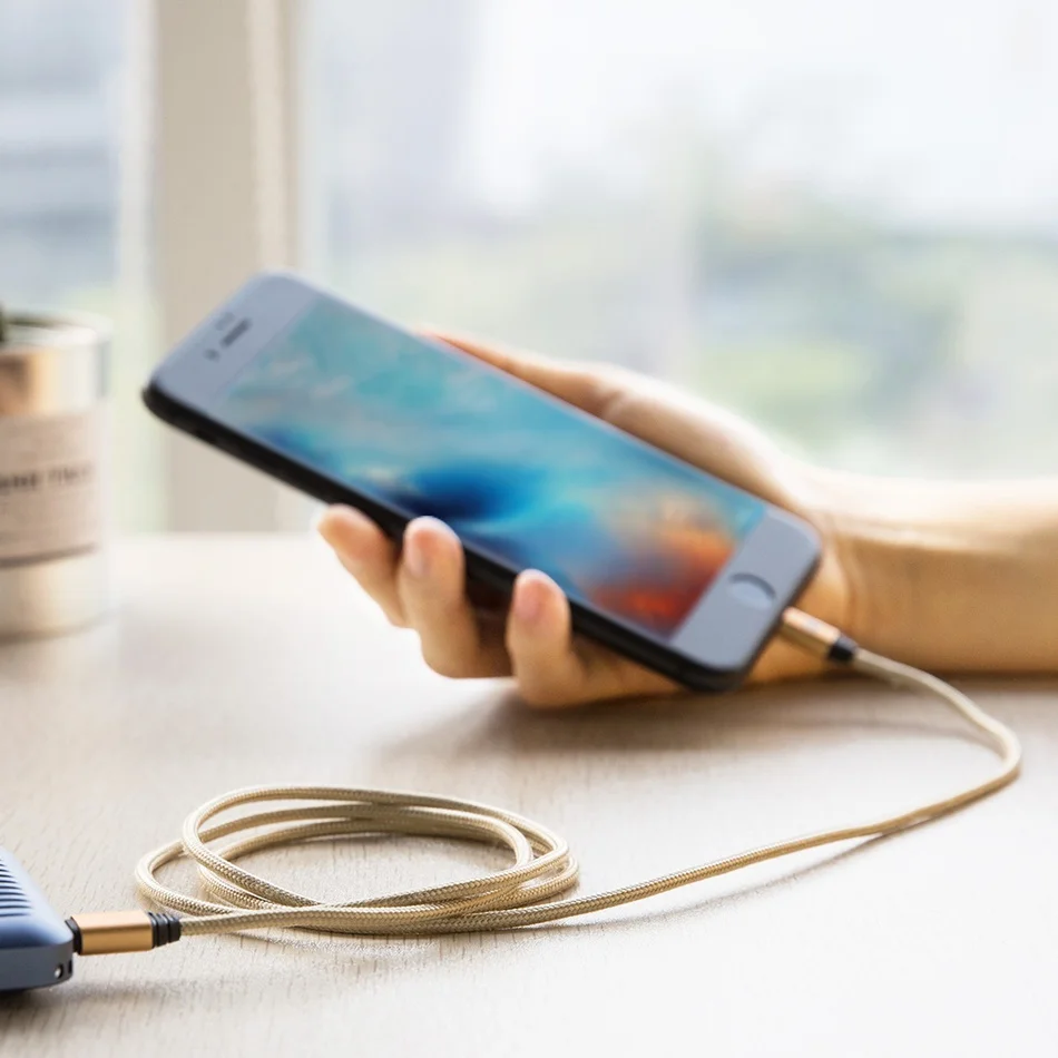 ROCK type c для освещения iPhone кабель металлический 1 м для Lightning USB C кабель для передачи данных для iOS 8 9 10 11 нейлоновый плетеный шнур для зарядки