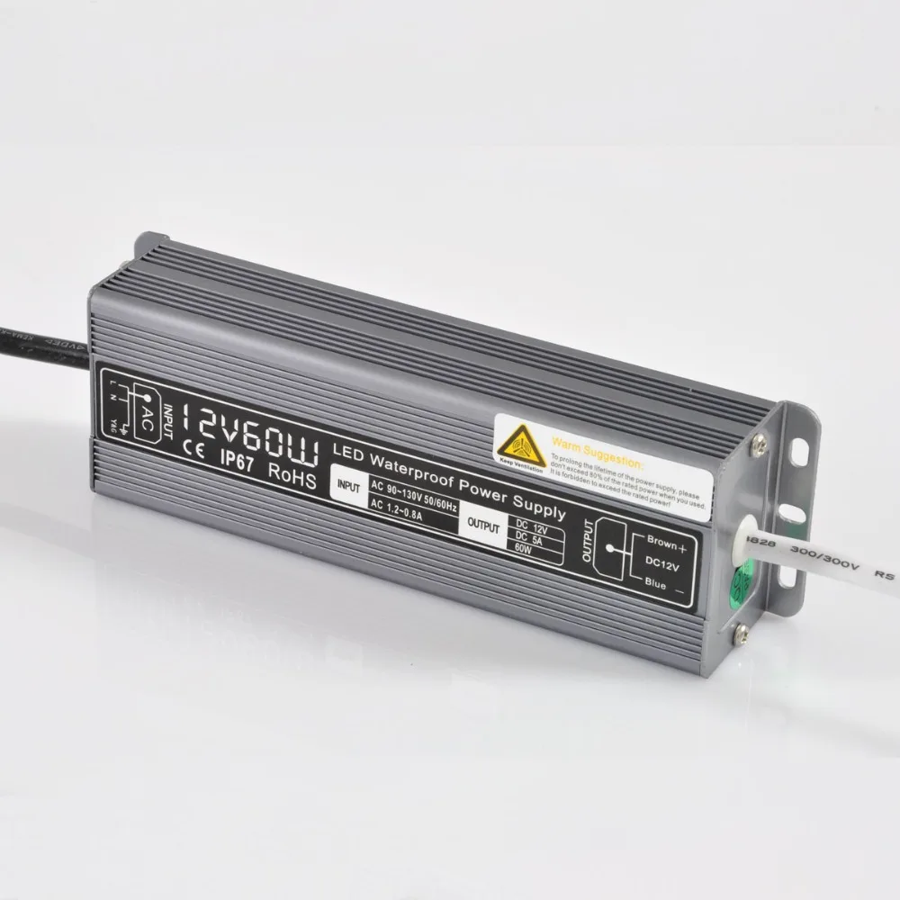 Источник питания с водонепроницаемым переключателем режима 12 В/60 Вт Класс IP67