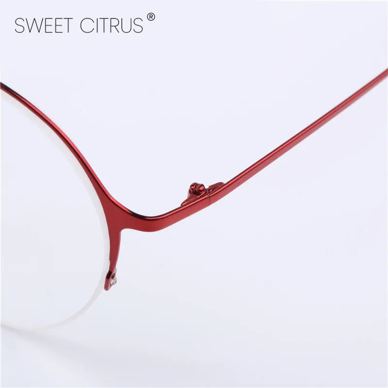 Милые цитрусовые ультралегкие титановые очки оправа для женщин полуобода по
