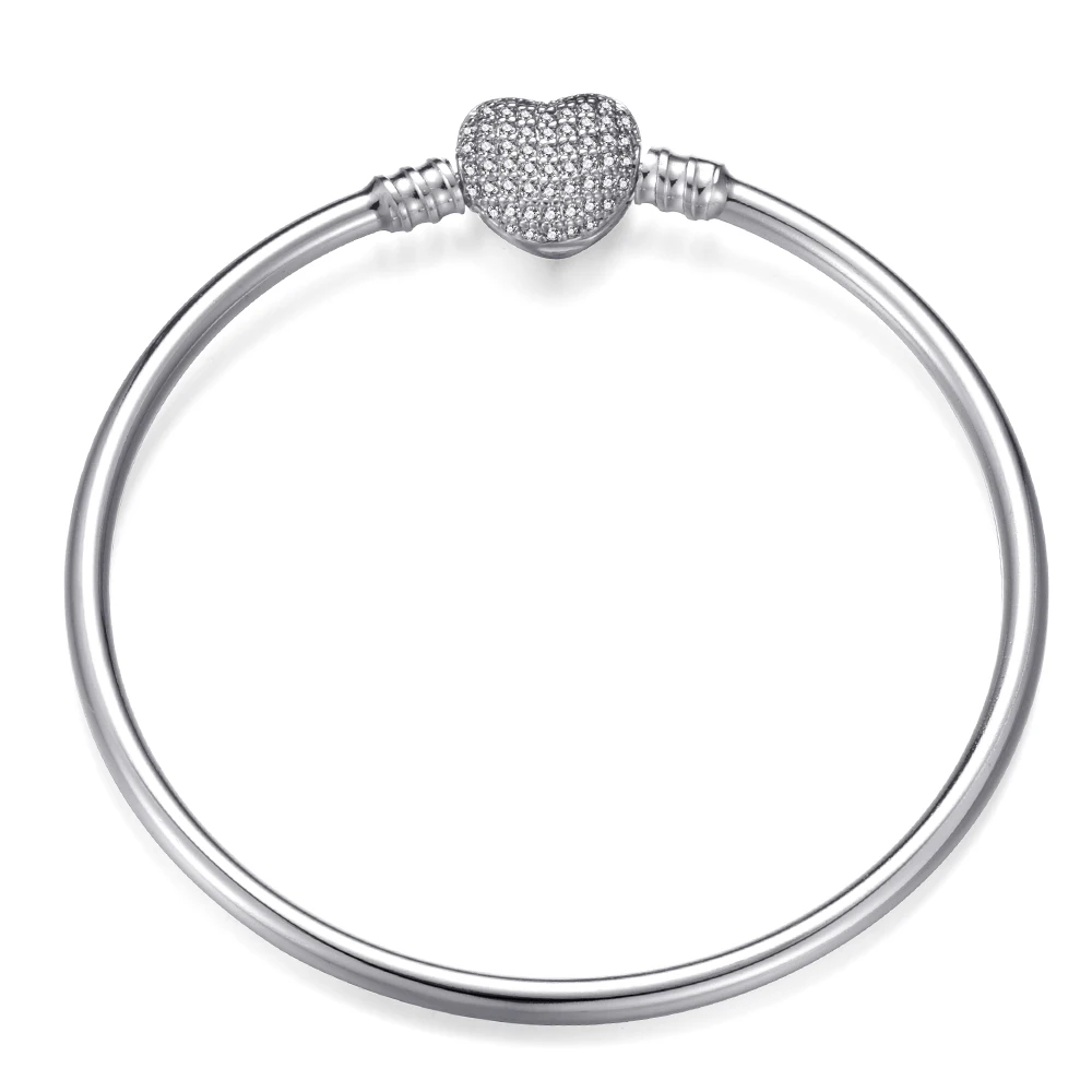 2019 Hot Silver Plated Basic Bracelet &amp Bangles Diy Charm Bead Jewelry Not Fade Original Pan Bracelets For Women Gifts | Украшения и