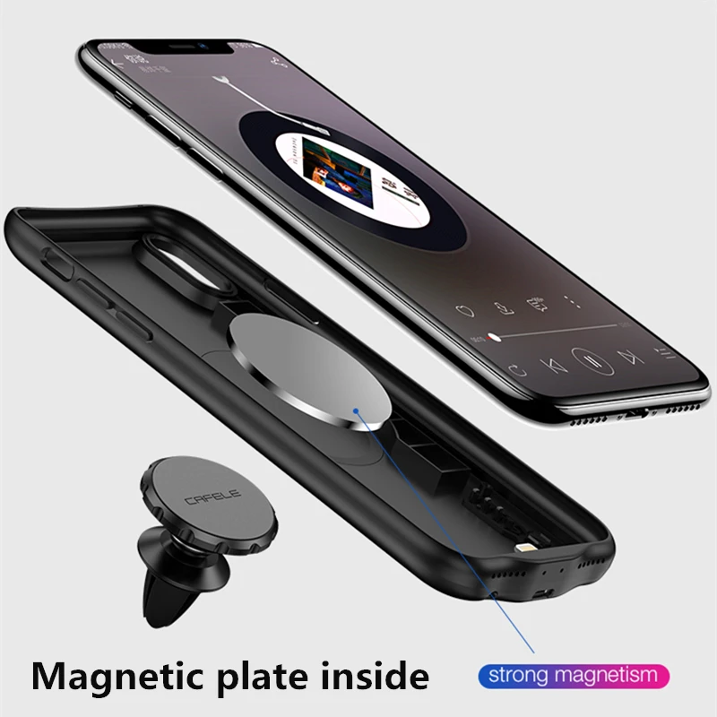 Cafele ультра тонкий чехол для зарядного устройства для iPhone 7, 8, 6, 6s Plus, X чехол для внешнего аккумулятора, чехол для резервного зарядного устройства для iPhone X