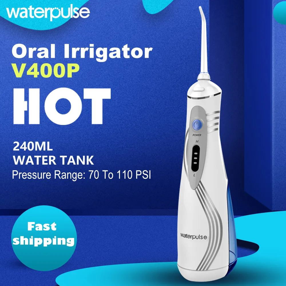 Waterpulse V400 зубная нить Портативный орошение полости рта 240 мл Зубная струи воды