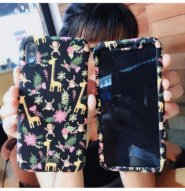 Для iphone 8 8plus чехол сова 360 Защита Передняя и задняя матовая крышка coque для X 6 6S 6SP 7