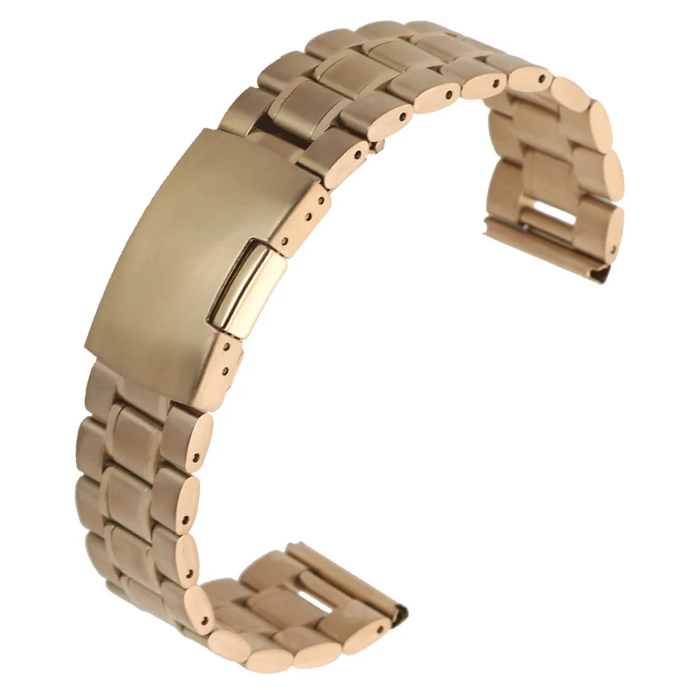 ZLIMSN Нарукавная часовая лента из нержавеющей стали с застежкой, серебристая, черная, золотая, размеры 18 20 22 24 26 мм, браслет из нержавеющей стали.