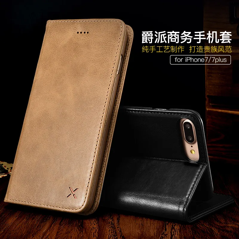 Роскошный чехол книжка для iPhone 7 4 дюйма кошелек icarer XOOMZ из натуральной кожи