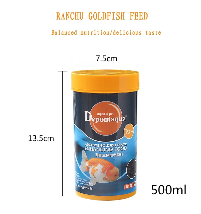 Depont Ranchu Золотая рыбка для улучшения цвета еды медленное оседание Тип высокое