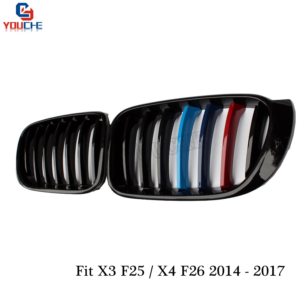 F25 F26 Глянец M tri цветные грили для BMW X3 X4 2014 2017 5 дверный внедорожник xDrive28i 20i 35i