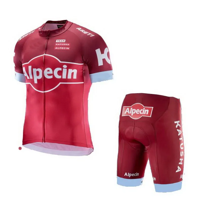 2017 KATUSHA ALPECIN Мужская велосипедная Джерси с коротким рукавом одежда нагрудниками