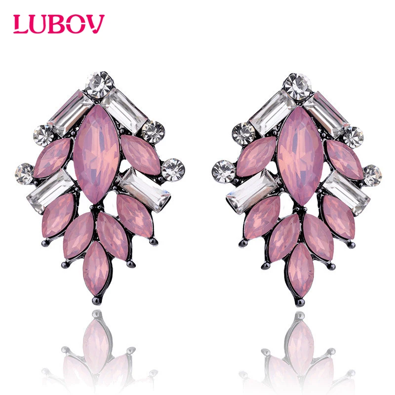 Классический Дерево Форма акрил Опал Камень Серьги гвоздики элегантный