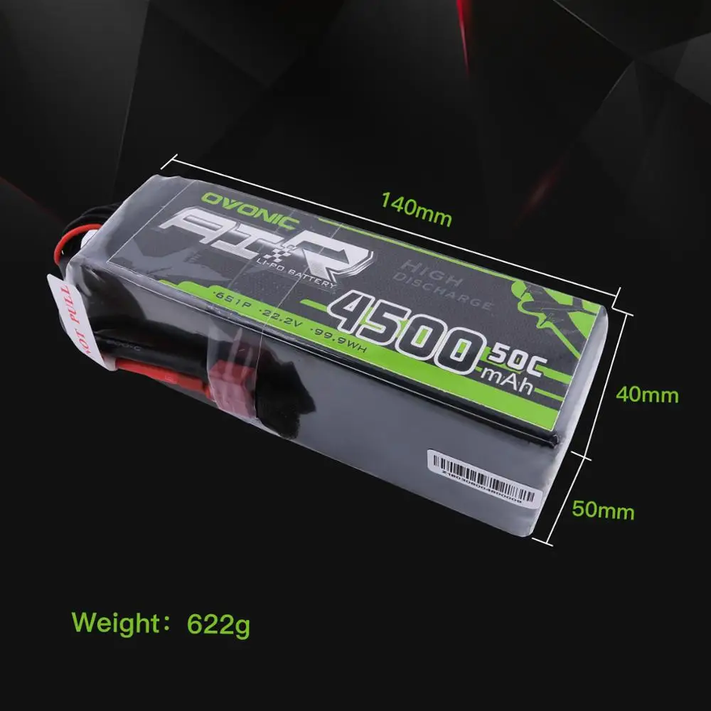 Аккумулятор LiPo 2PackOvonic 4500 мАч 22 2 в 6S1P 50C 100C батарейный блок T и XT60 для