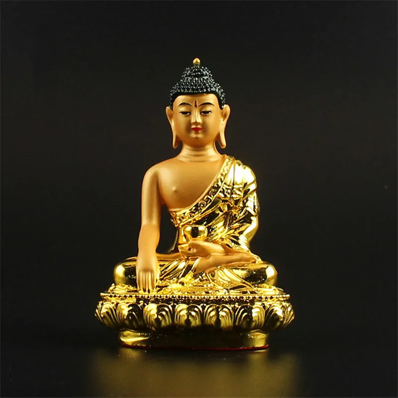 8 см позолоченная Статуэтка Sakyamuni тибетская тантрическая буддийская Смола Bodhisattva