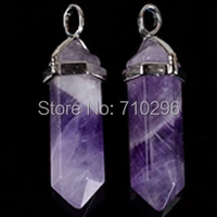 pick color10pcslot natural gem stone quartz hexagonal point pendant reiki chakra necklace earring jewelry pendant bead