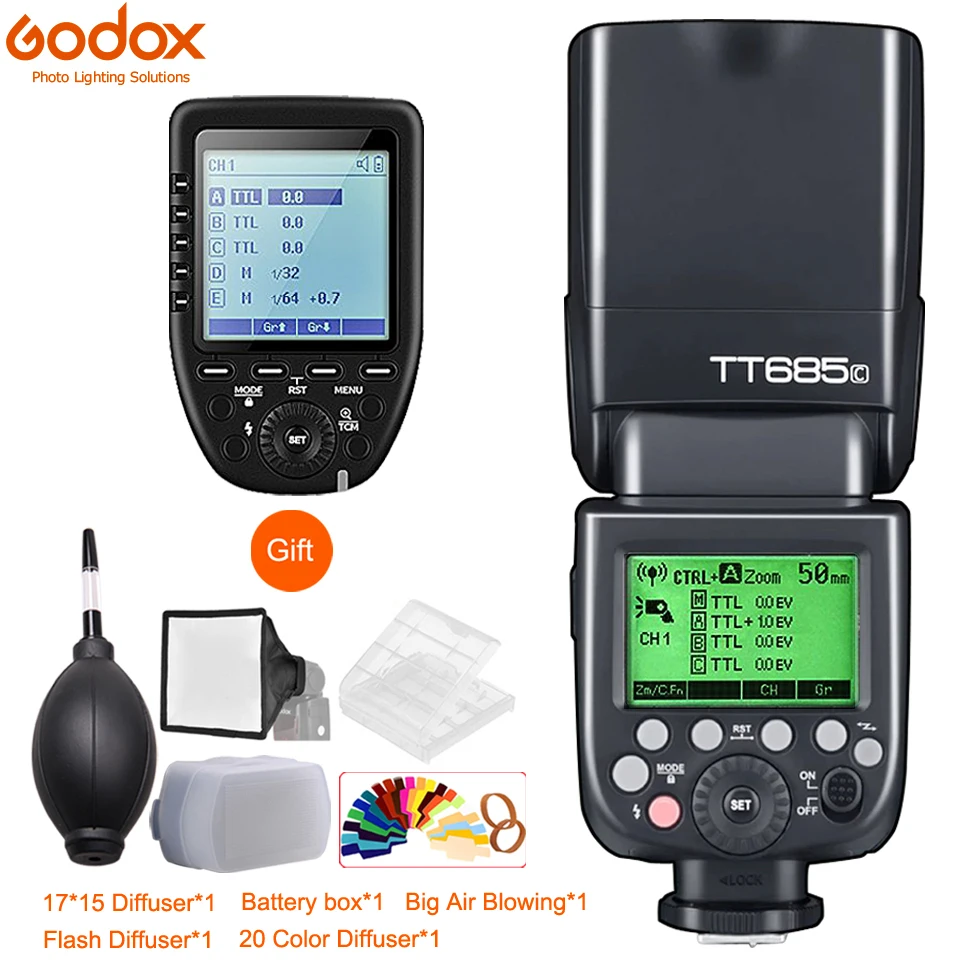 Вспышка Godox TT685 TT685C TT685N TT685S TT685F TT685O 1/8000s TTL с триггером Xpro для Canon Nikon Sony Olympus