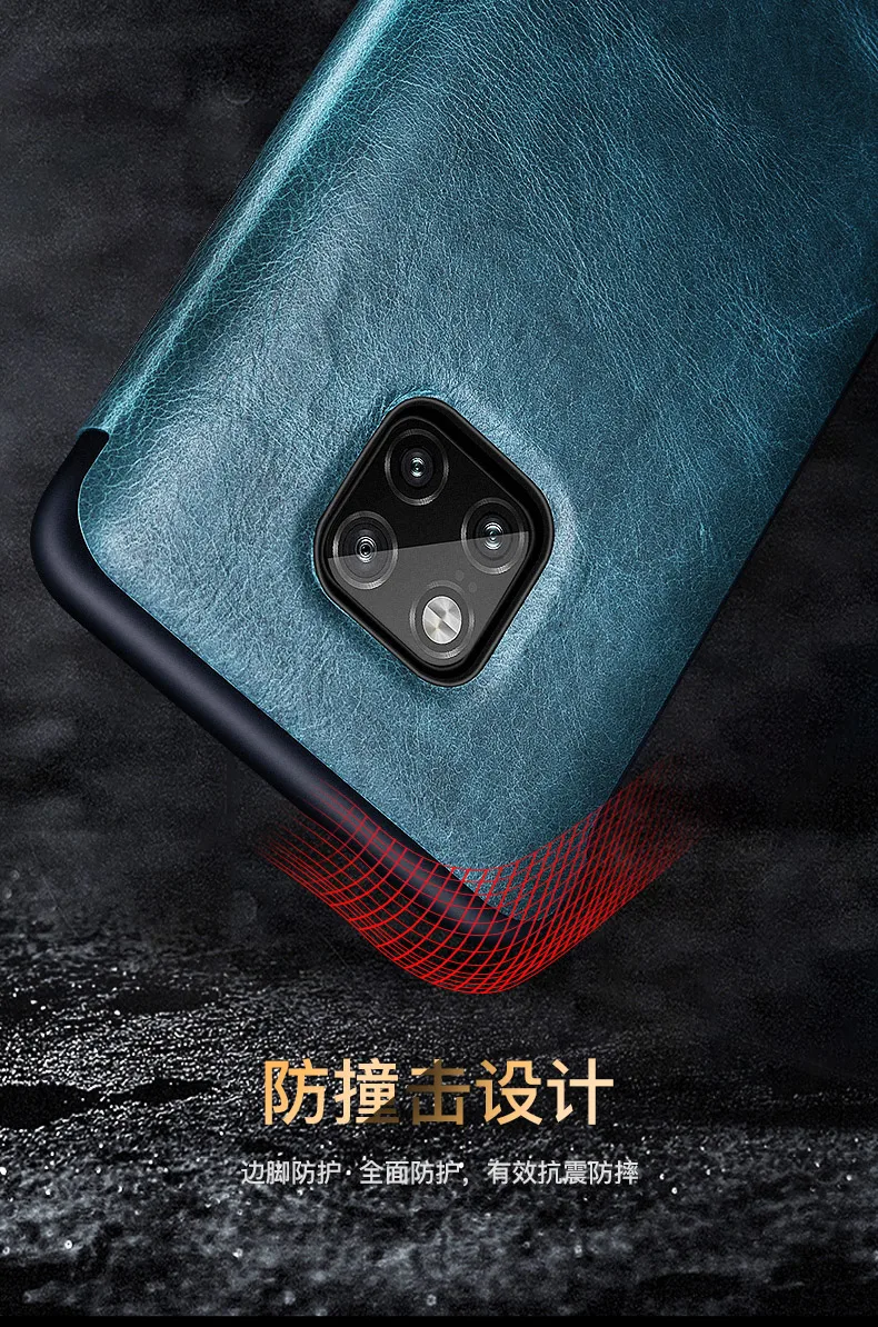 XOOMZ брендовый деловой чехол из натуральной кожи для huawei mate 20 Pro, умный спящий воловьей кожи, умный чехол для телефона huawei mate 20