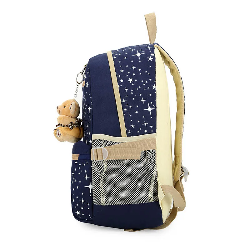 3 шт./компл. Для женщин рюкзак школьные ранцы принт со звездой обувь Симпатичные