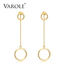 VAROLE длинные свисающие серьги для женщин, ювелирное изделие для золота Цвет нержавеющая сталь свисающие серьги из природного модный подарок для ювелирных изделий
