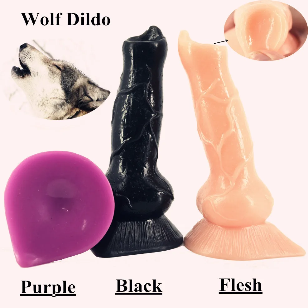 

New Design animal wolf dildo canine dildo realistic penis dog dick artificial anal plug adult masturbation sex toys for women