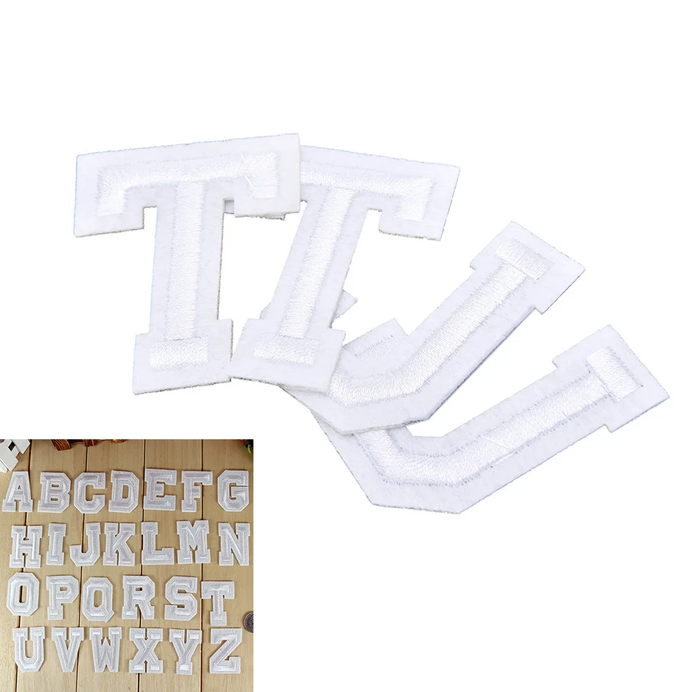 1 шт. белые английские буквы патч Сделай Сам утюжок на вышивке патчи для одежды