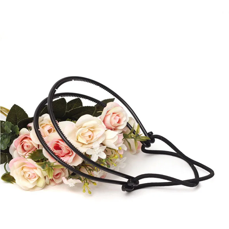 

Newly Double Root Hair Hoop Head Band Adjusted Multivariant Hair Clips Adjustable Head Hoop Elastic Hair Clips With Changeable m