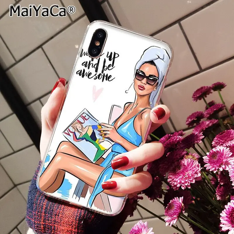 Модный Рождественский чехол для телефона принцесса девушка Босс кофе iphone 11 12 Pro