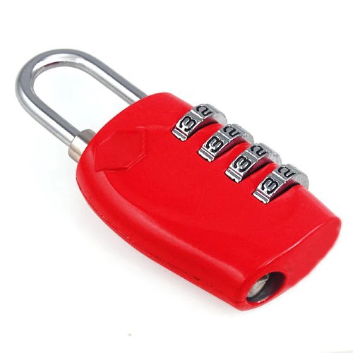 KSOL Red 4 Dial TSA комбинированный навесной замок resetable Lock для чемоданов путешествий и
