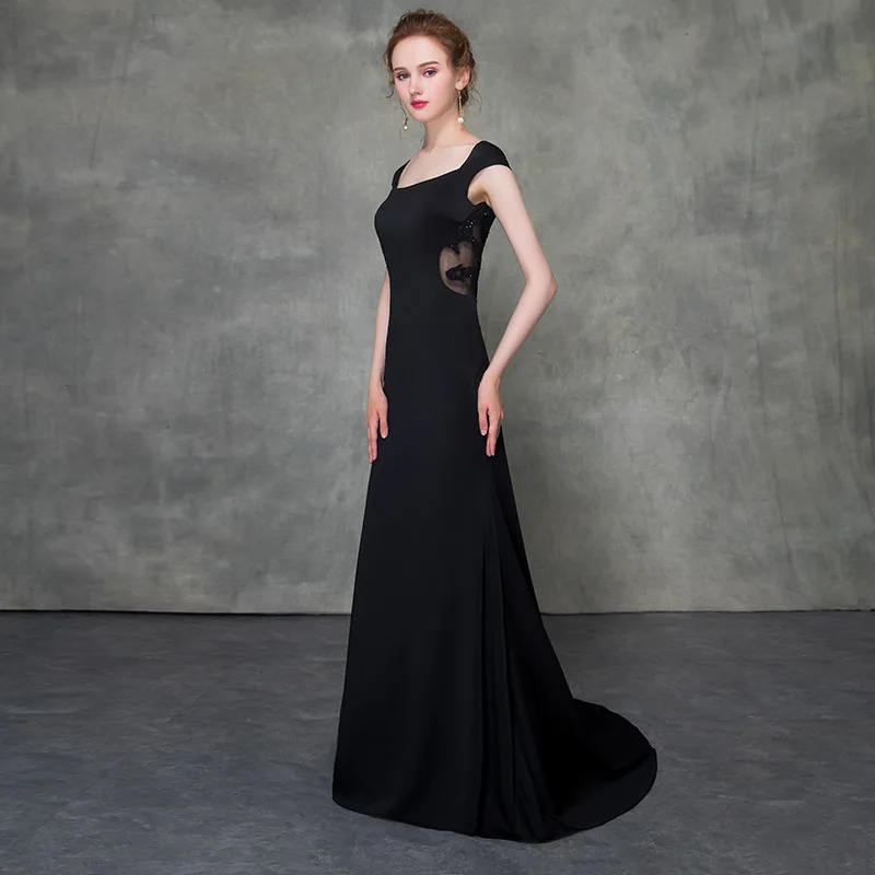 Vestido Formatura черная Русалка выпускное платье es квадратный воротник vestido de festa