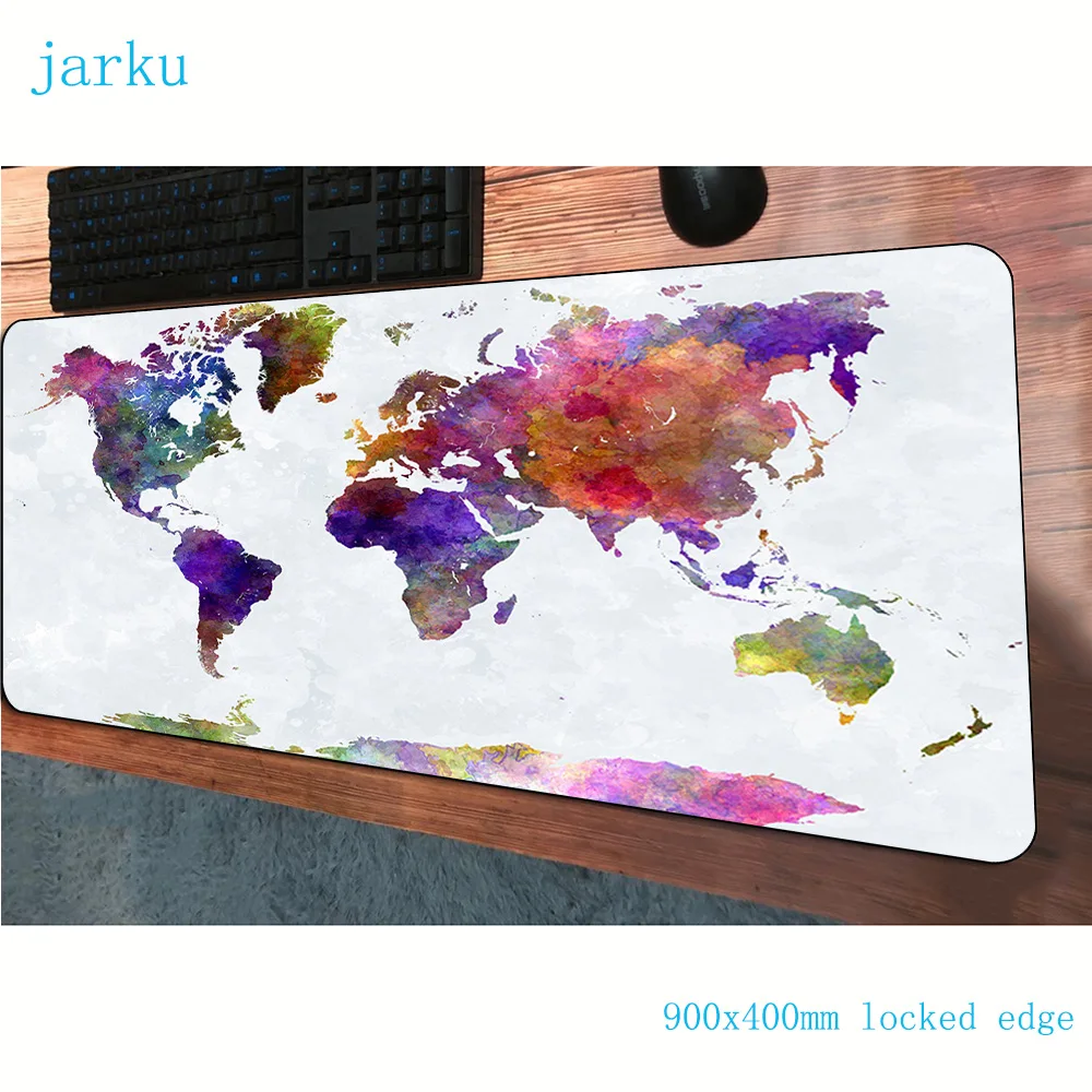 Коврик для мыши с картой мира 3d 900x400x2 мм игровой коврик геймер милый компьютер