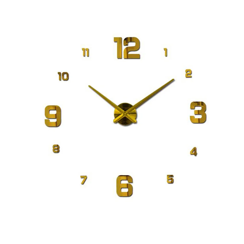 3D настенные наклейки креативные акриловые часы для гостиной Horloge DIY зеркальные