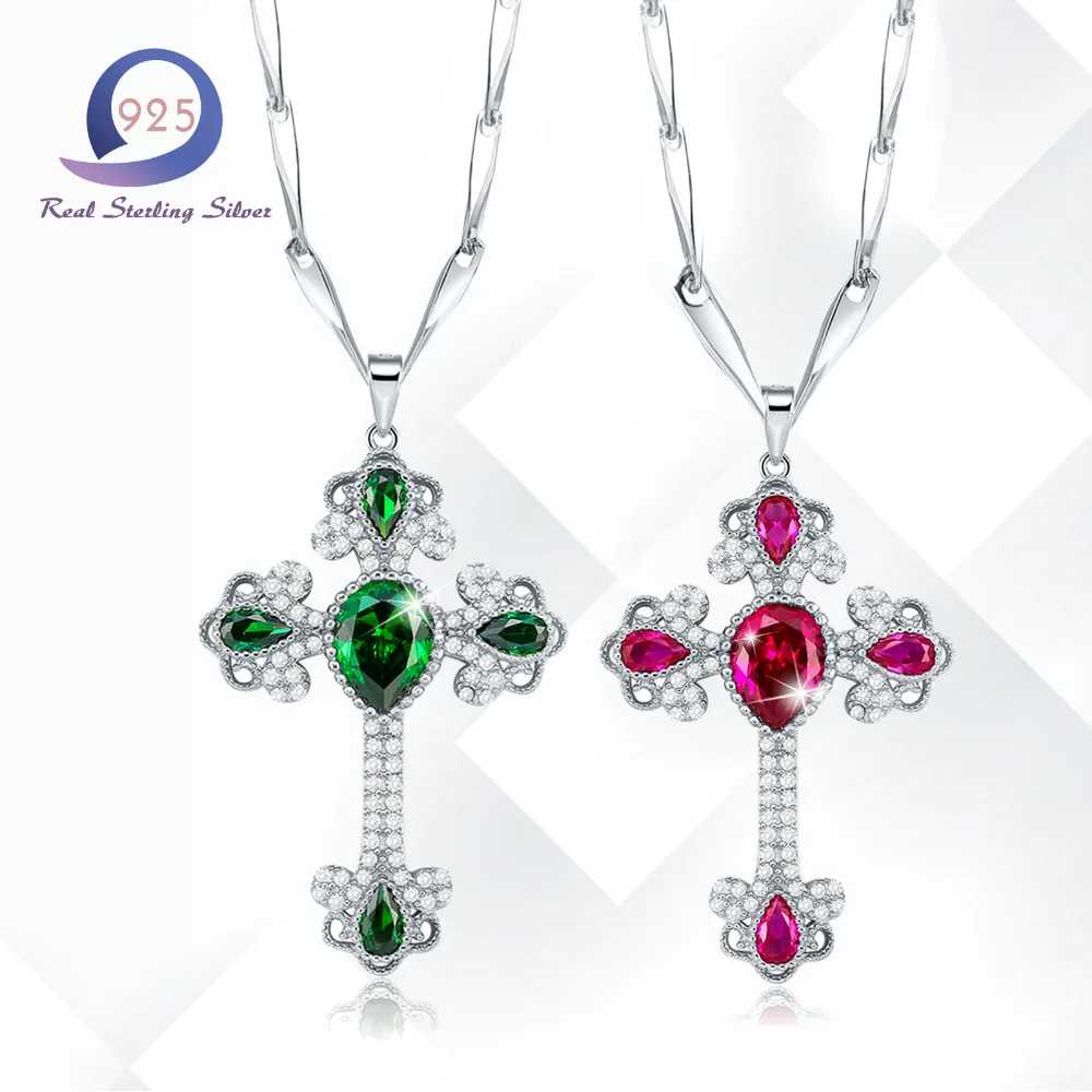 Женская цепочка с подвеской Merthus крест в форме капли ожерелье из стерлингового