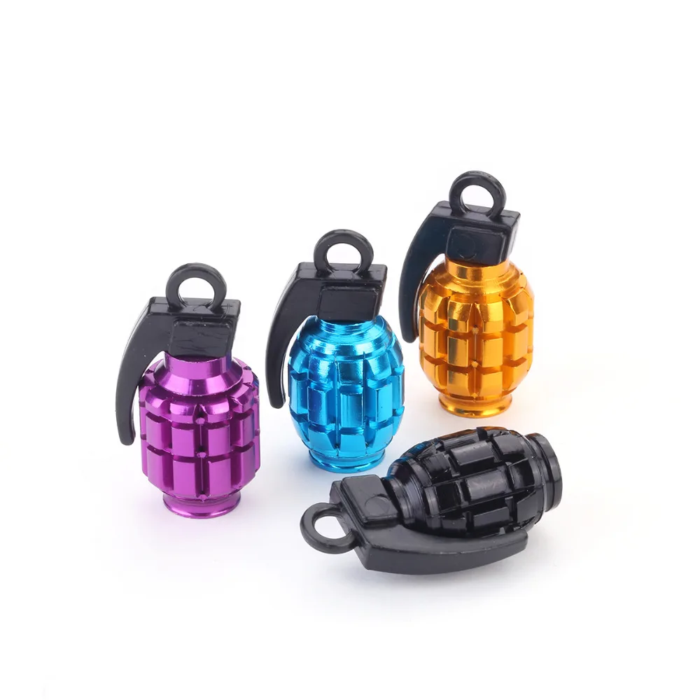4Pcs/Lot Car Truck Motorcycle Accessories Bike Valve Cap Grenade Design Aluminum Alloy Tire Wheel Stem Caps | Автомобили и