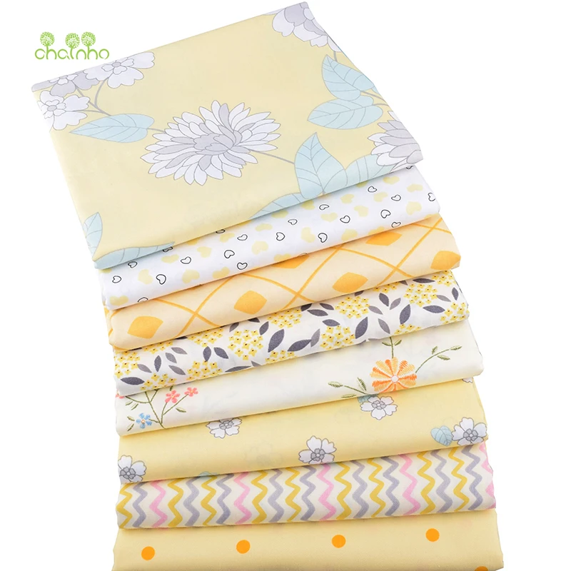 

Chainho,New Yellow Floral Series,Printed Twill Cotton Fabric,For DIY Quilting Sewing Baby&Children's Sheet,Pillow,Material,CC300